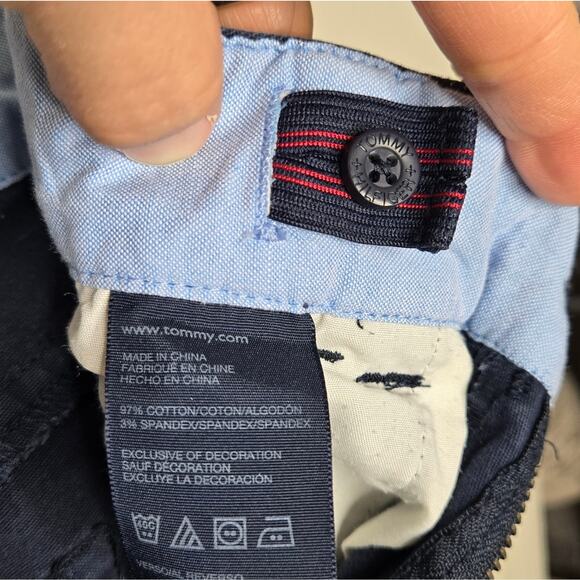 TOMMY HILFIGER Youth Navy Blue Pants Size 18 w/ Adjustable Elastic Button Waist - Picture 6 of 8